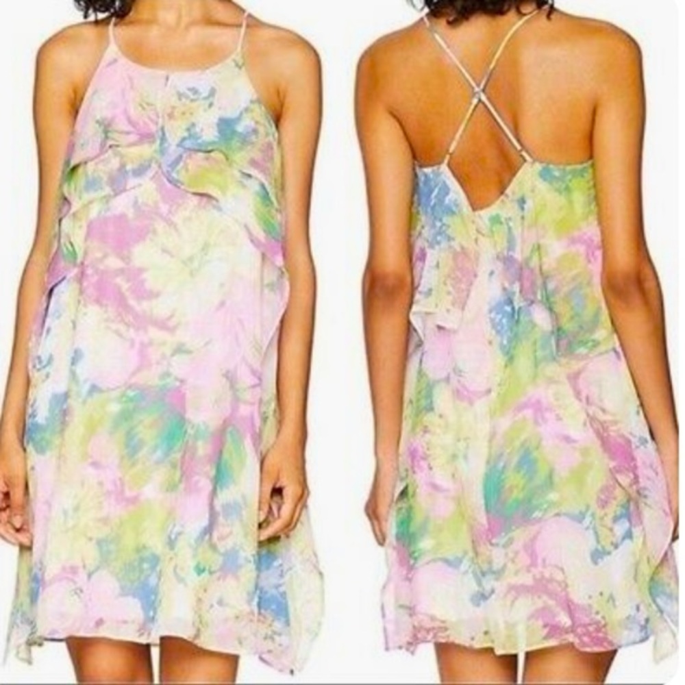 BCBGMaxAzria Pastel Watercolor Mini Dress